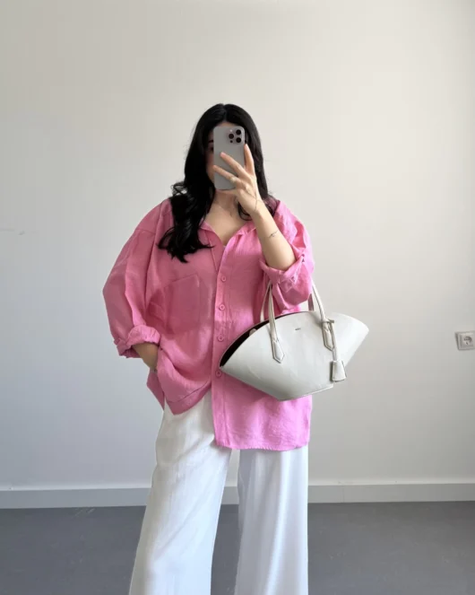 Tensel Gömlek - Pembe